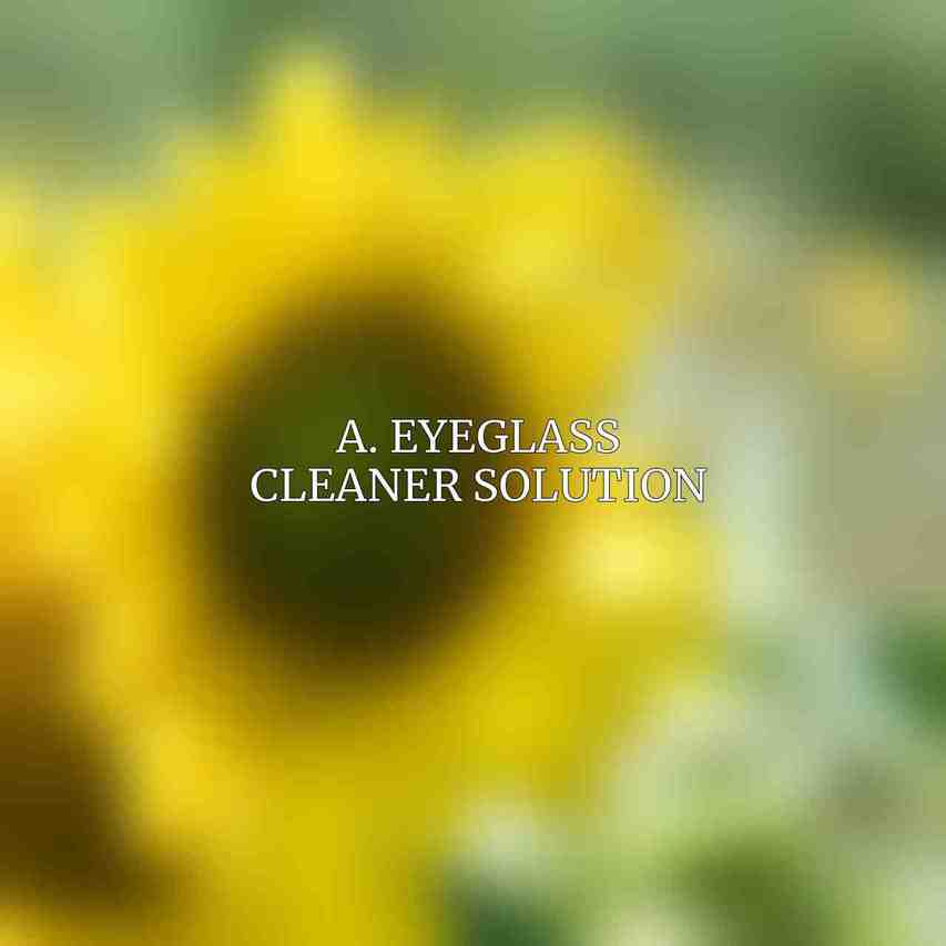 A. Eyeglass Cleaner Solution