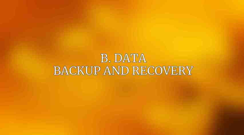 B. Data Backup and Recovery