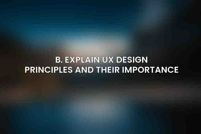 B. Explain UX design principles and their importance