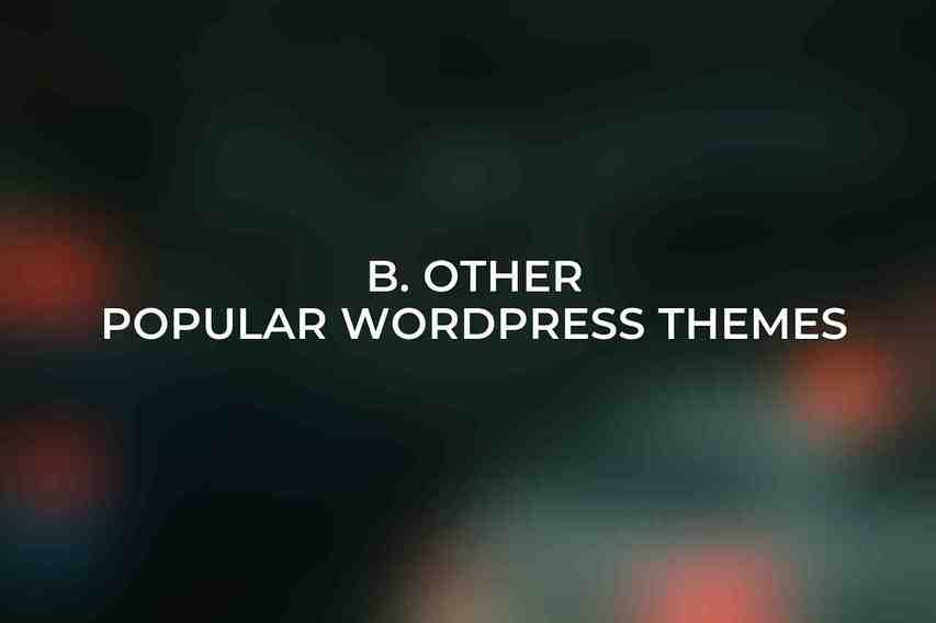 B. Other Popular WordPress Themes