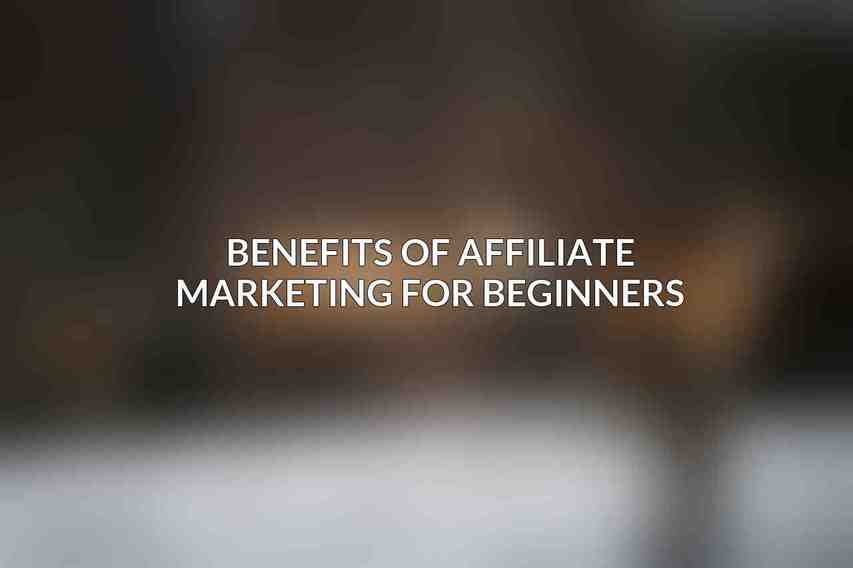 Benefits of Affiliate Marketing for Beginners