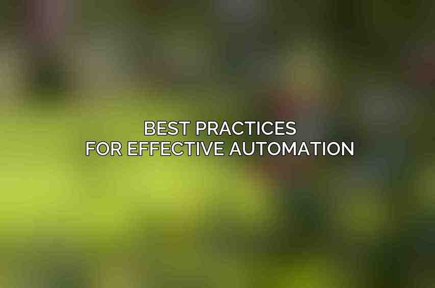 Best Practices for Effective Automation