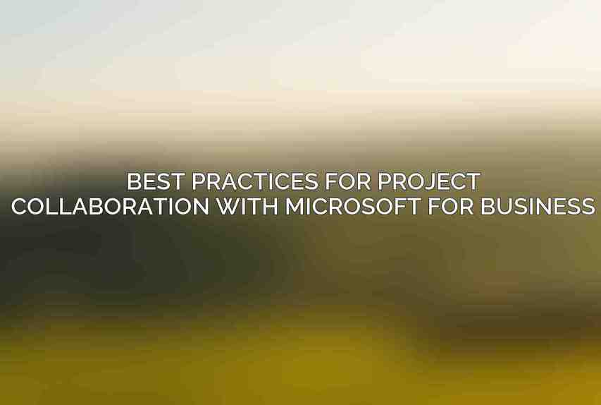 Best Practices for Project Collaboration with Microsoft For Business