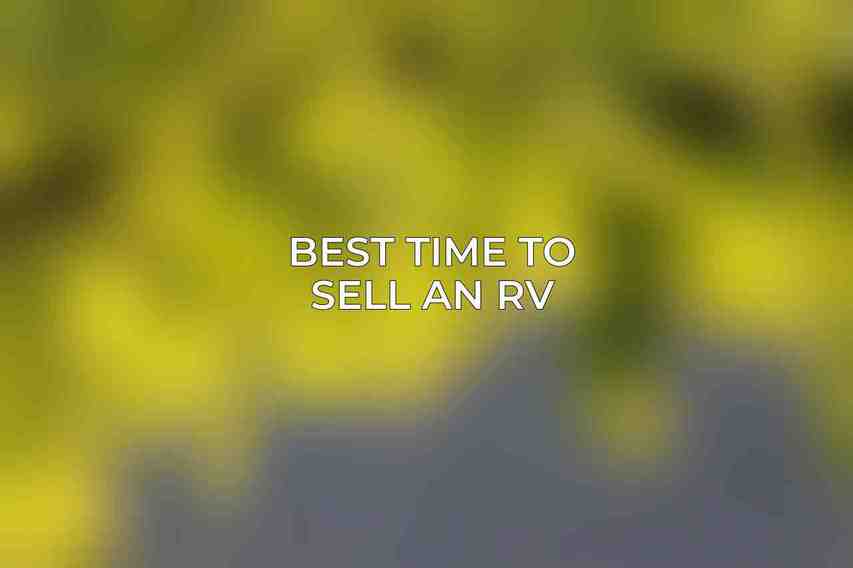 Best Time to Sell an RV