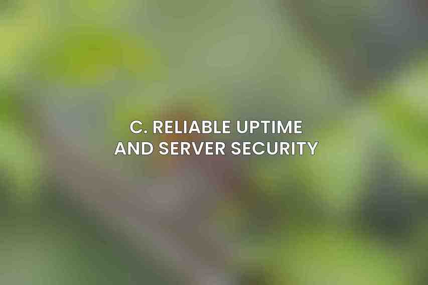 C. Reliable Uptime and Server Security