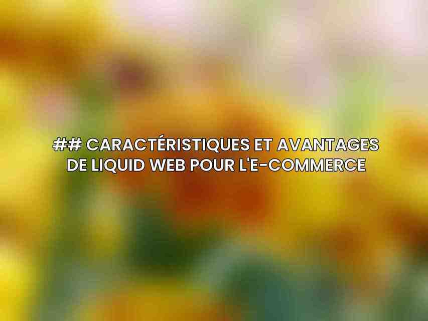 ## Caractéristiques et Avantages de Liquid Web pour l'E-commerce