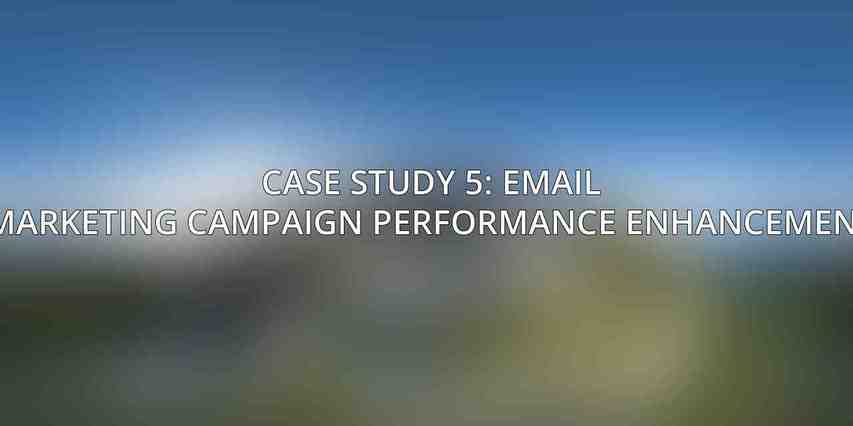 Case Study 5: Email Marketing Campaign Performance Enhancement