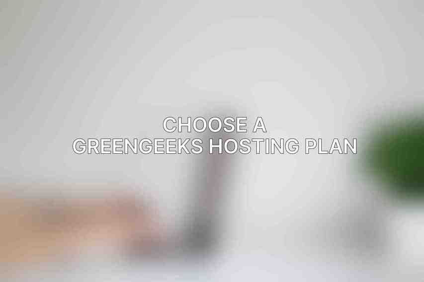 Choose a GreenGeeks Hosting Plan
