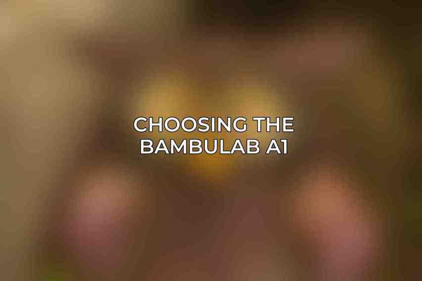 Choosing the BambuLab A1