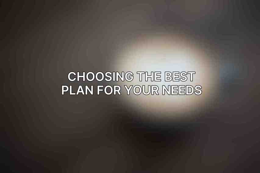Choosing the Best Plan for Your Needs