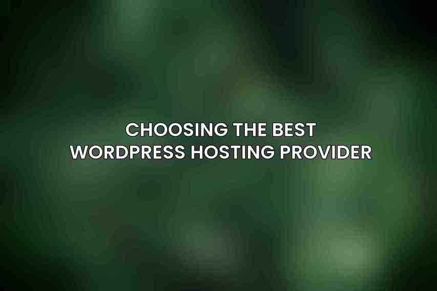 Choosing the Best WordPress Hosting Provider