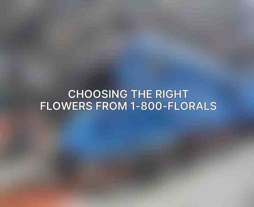 Choosing the right flowers from 1-800-FLORALS