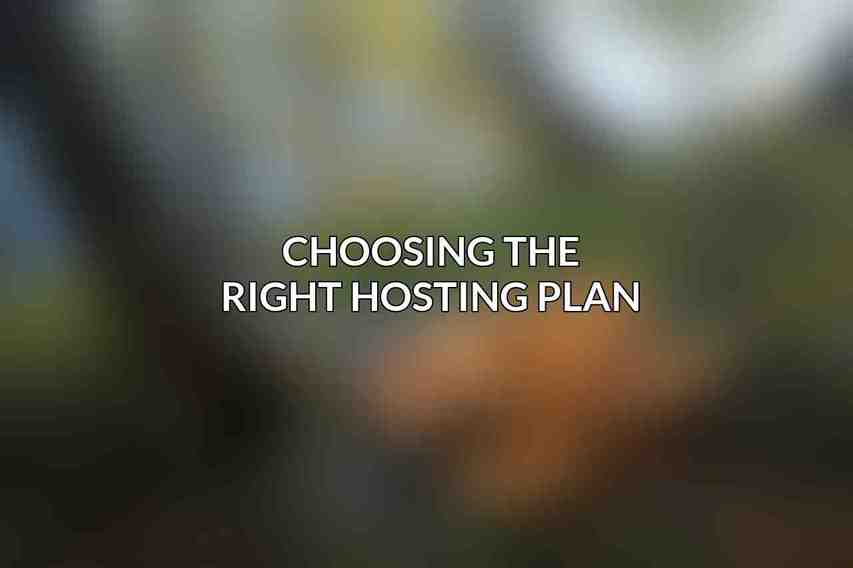 Choosing the Right Hosting Plan
