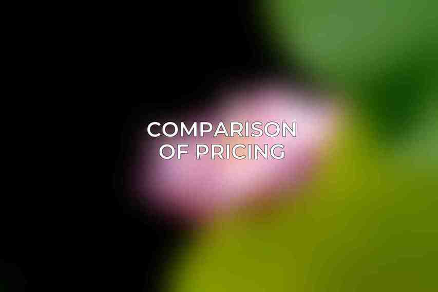 Comparison of Pricing