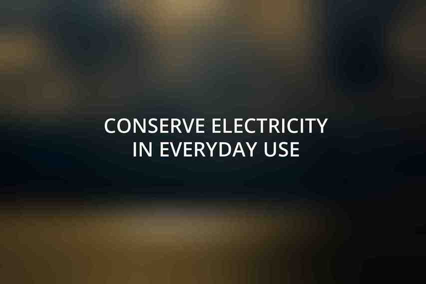 Conserve Electricity in Everyday Use