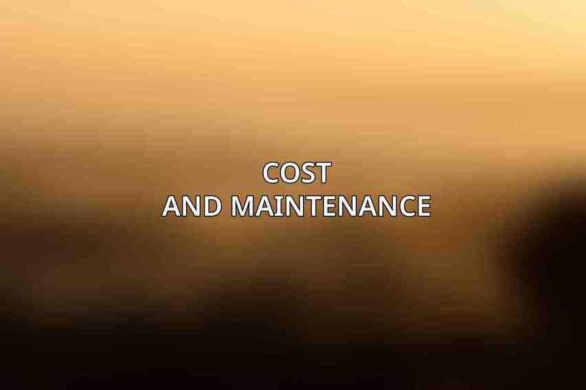 Cost and Maintenance