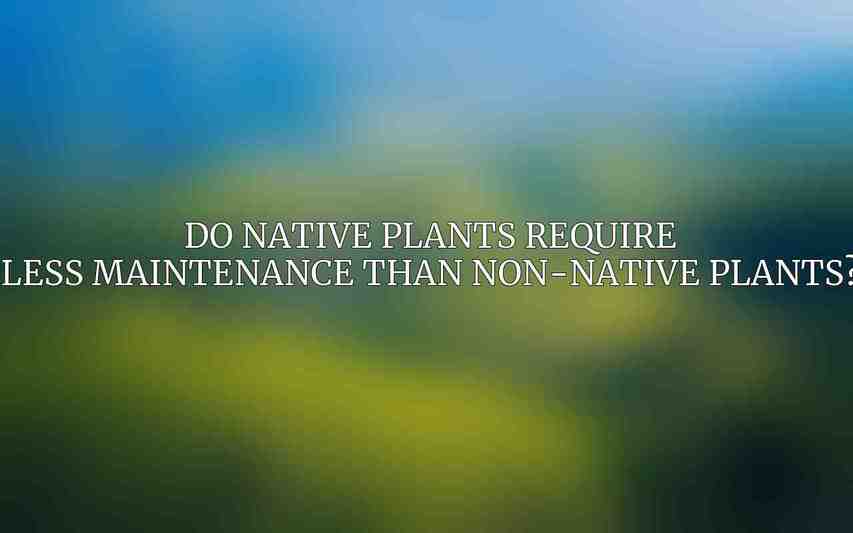 Do native plants require less maintenance than non-native plants?