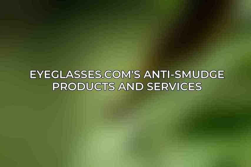 Eyeglasses.com's Anti-Smudge Products and Services