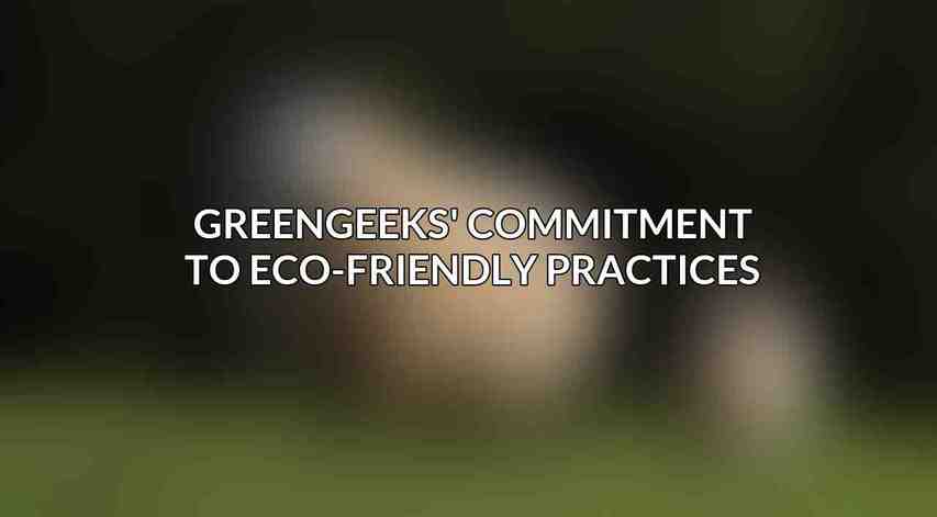 GreenGeeks' Commitment to Eco-Friendly Practices