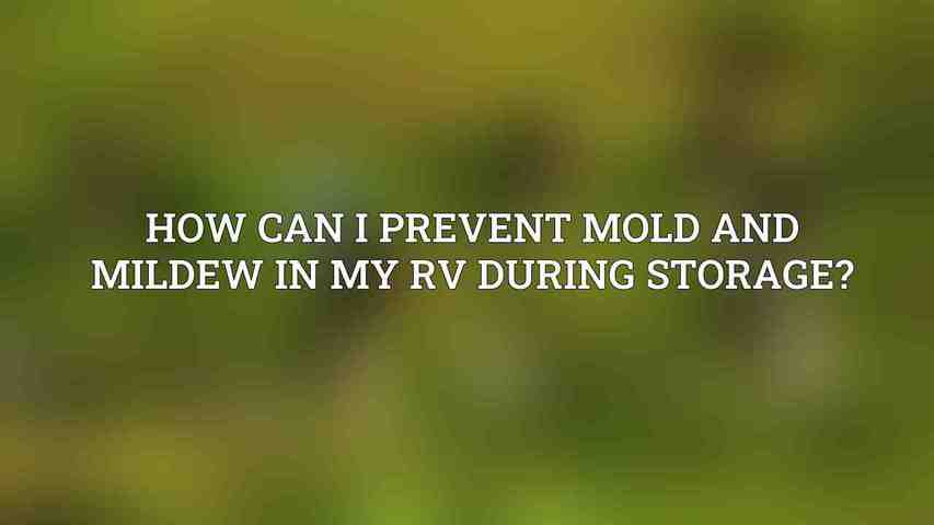 How can I prevent mold and mildew in my RV during storage?