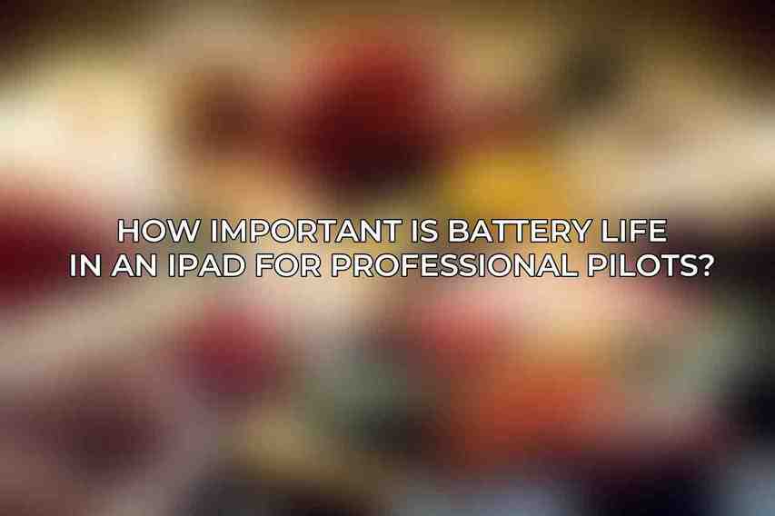 How important is battery life in an iPad for professional pilots?