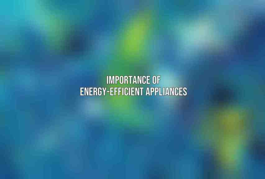 Importance of energy-efficient appliances