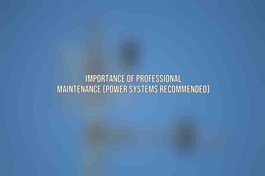 Importance of Professional Maintenance (Power Systems Recommended)