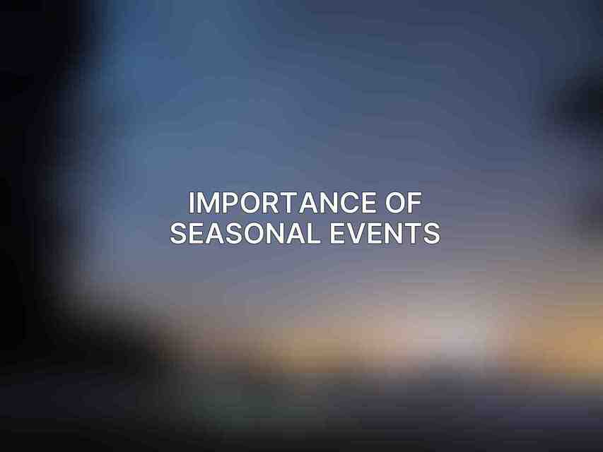 Importance of Seasonal Events