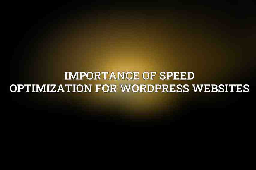 Importance of Speed Optimization for WordPress Websites