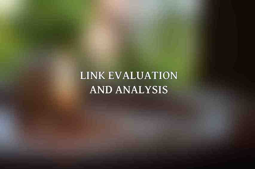 Link Evaluation and Analysis