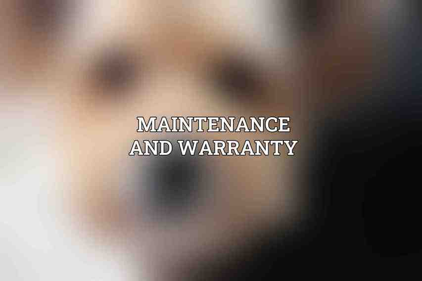 Maintenance and Warranty