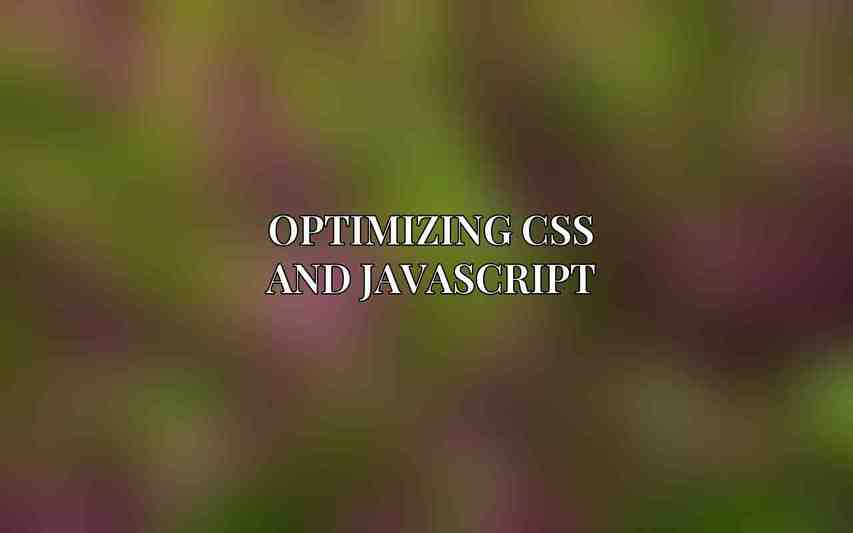 Optimizing CSS and JavaScript