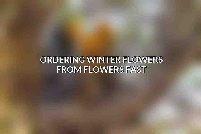 Ordering Winter Flowers from Flowers Fast