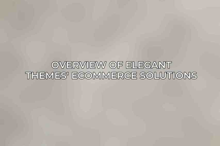 Overview of Elegant Themes' eCommerce Solutions