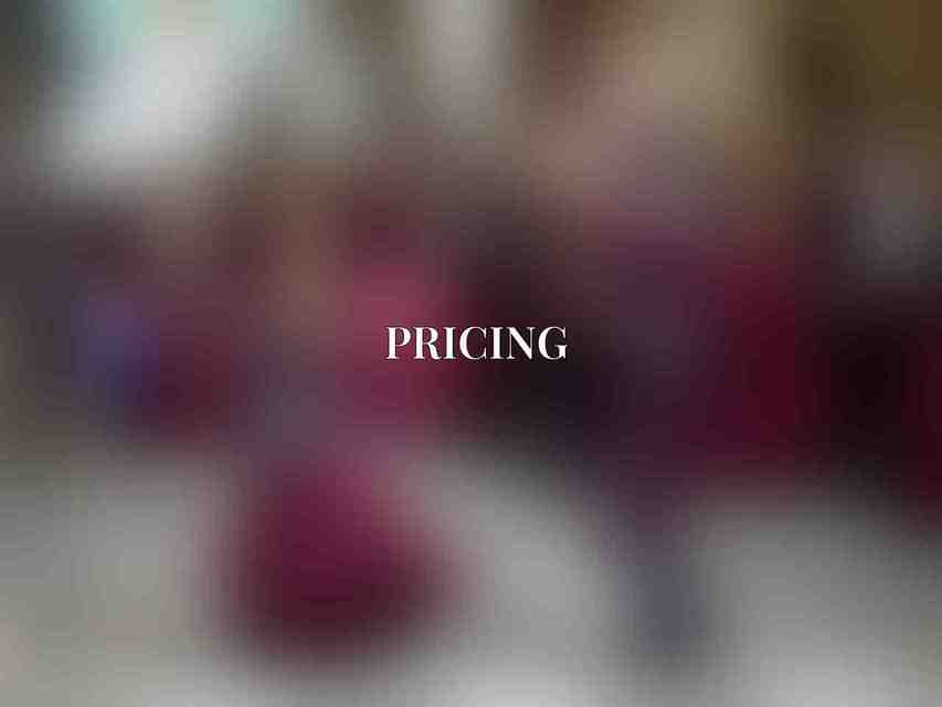 Pricing:
