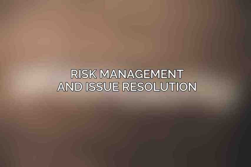 Risk Management and Issue Resolution