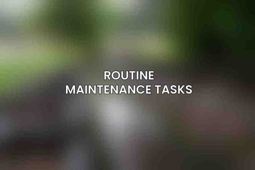 Routine Maintenance Tasks