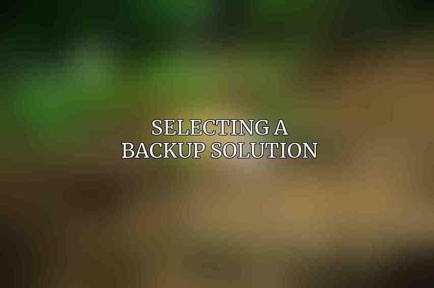 Selecting a Backup Solution