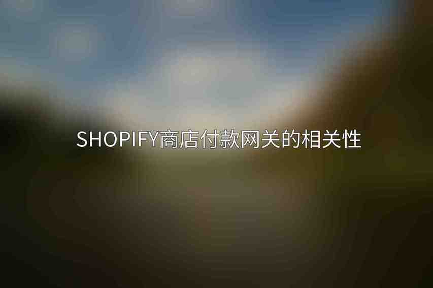 Shopify商店付款网关的相关性
