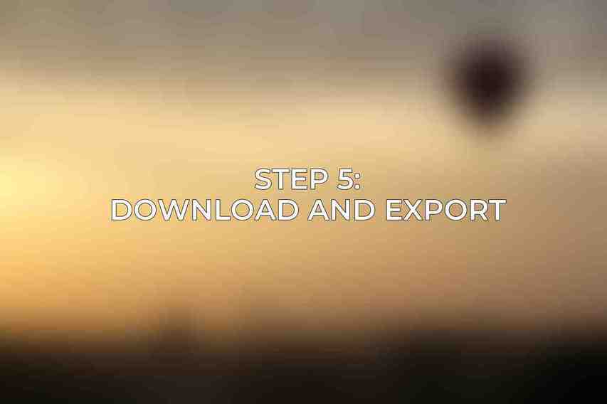 Step 5: Download and Export