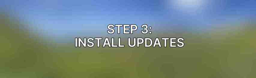 Step 3: Install Updates