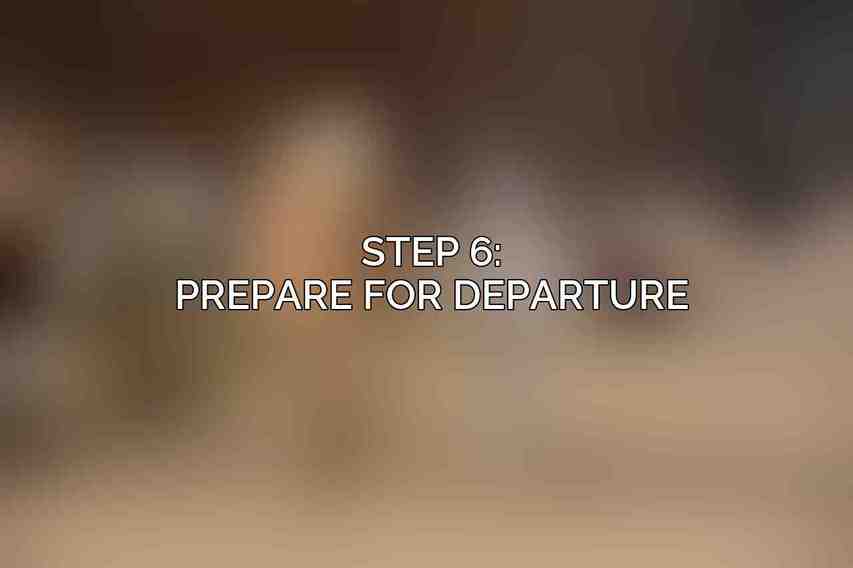 Step 6: Prepare for Departure