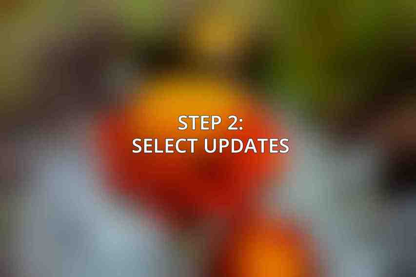 Step 2: Select Updates