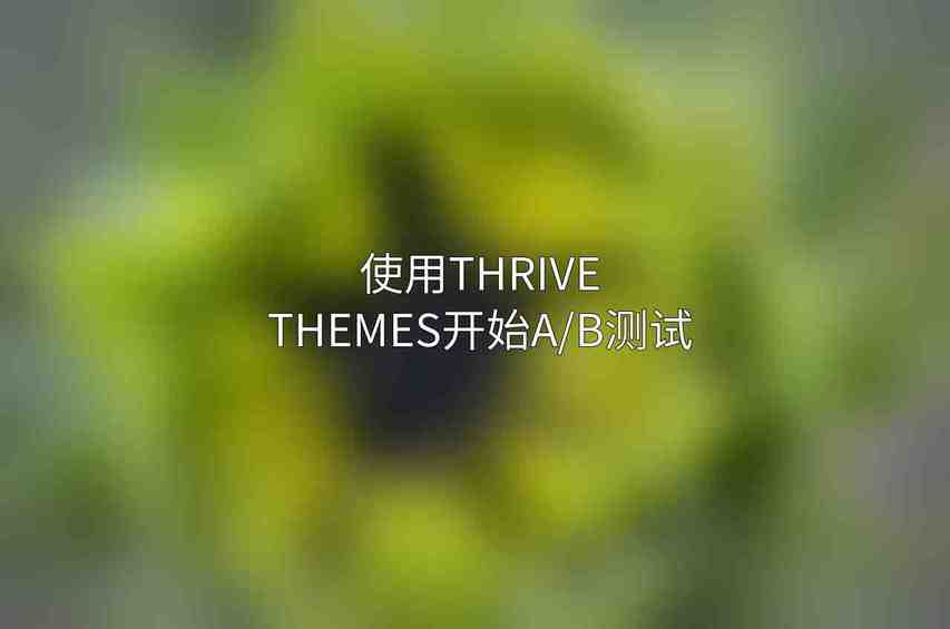 使用Thrive Themes开始A/B测试