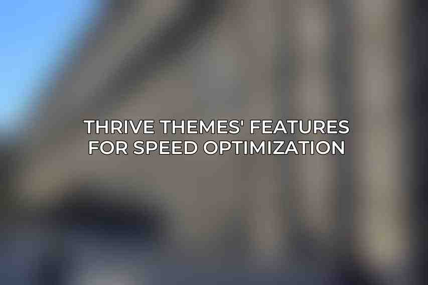 Thrive Themes' Features for Speed Optimization