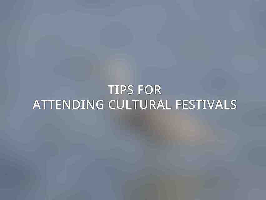 Tips for Attending Cultural Festivals