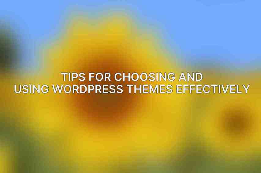 Tips for Choosing and Using WordPress Themes Effectively
