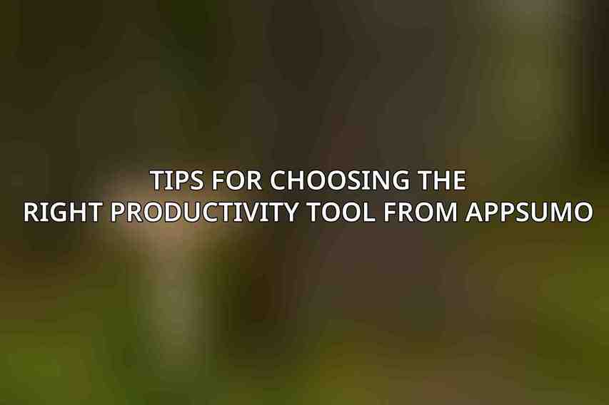 Tips for Choosing the Right Productivity Tool from AppSumo