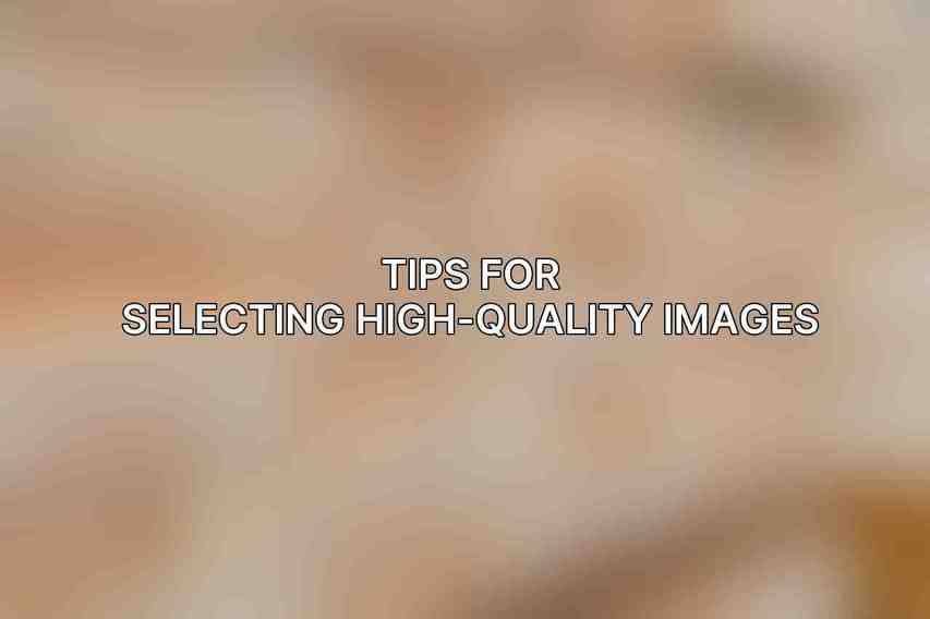 Tips for Selecting High-Quality Images
