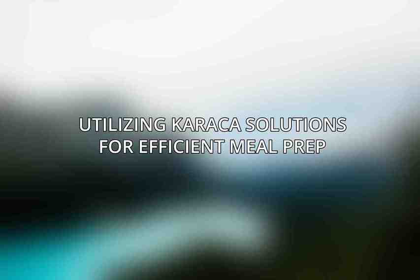 Utilizing Karaca Solutions for Efficient Meal Prep